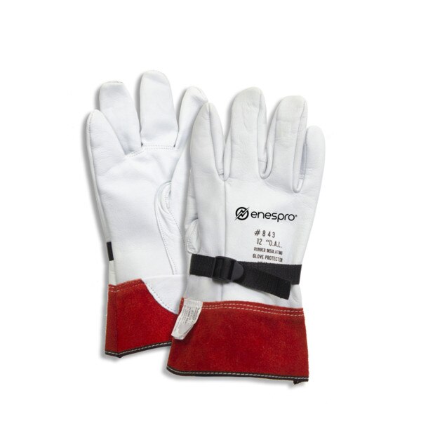 Enespro Leather 12-inch Glove Protectors in Red